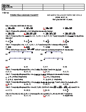 Đề kiểm tra một tiết chương I - Hình học 10